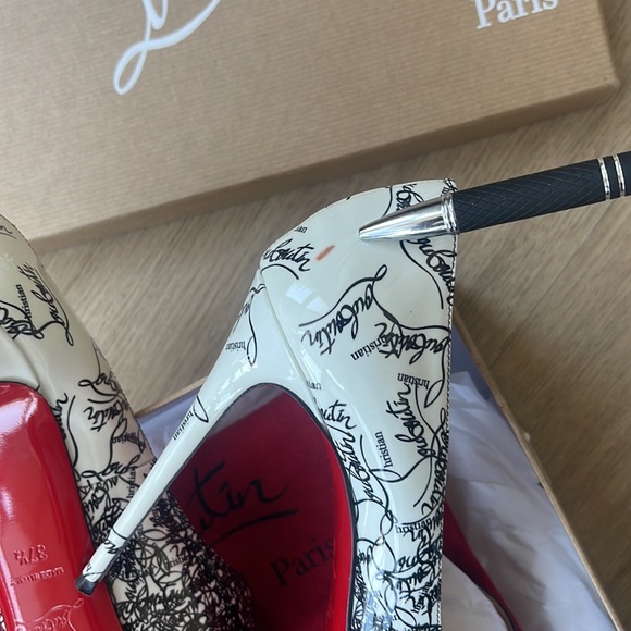 Christian Louboutin’s Black / white / red - size 37.5 - Picture 9 of 16
